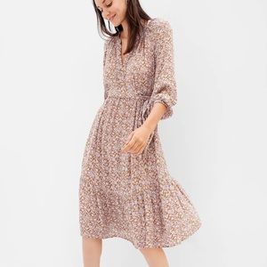 NWOT Gap Floral Split Neck Midi Dress
